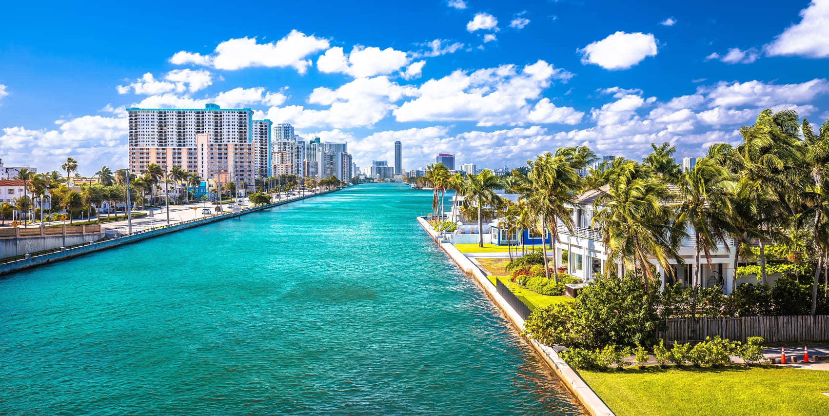 Rich blue waters overlooking Hollywood, Florida during the day.